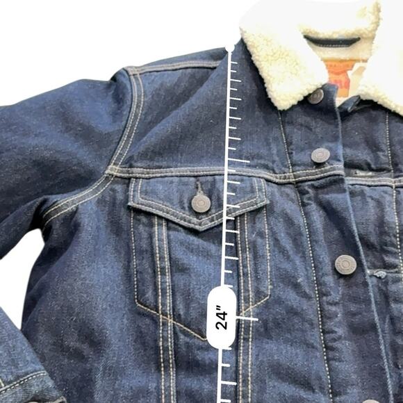 Levi's Sherpa Trucker Jacket Dark Rinse NEW Size Medium - Picture 11 of 14